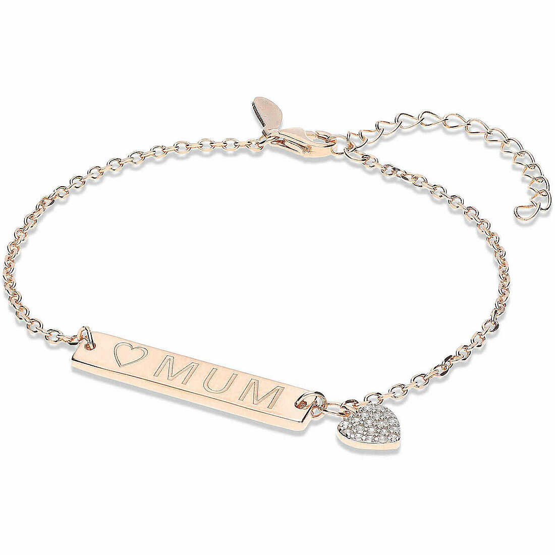 Cesto Regalo Festa Della Mamma Con Bracciale Iniziale A Onda E Cristalli - Regalo Per Mamma E Figlia