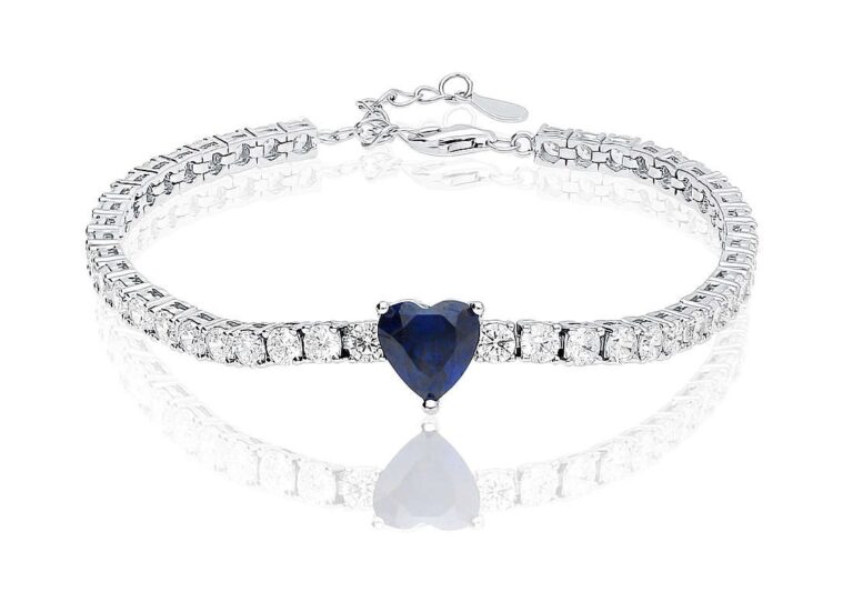bracciale tennis argento con zaffiro
